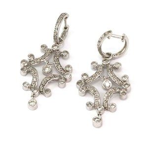 Stunning 2ct DiamondS 14k Gold Chandelier Earrings